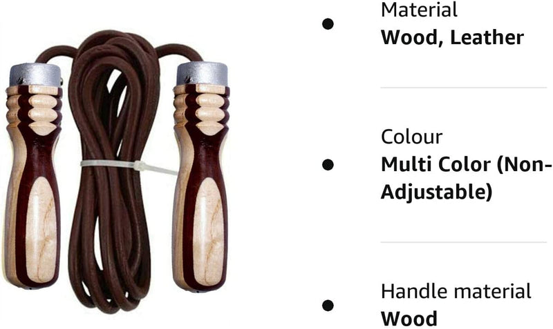 EVO Fitness Leather Skipping Rope (Multi Color)