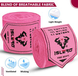 Islero 4.5m Boxing Hand Wraps Inner Gloves Pink