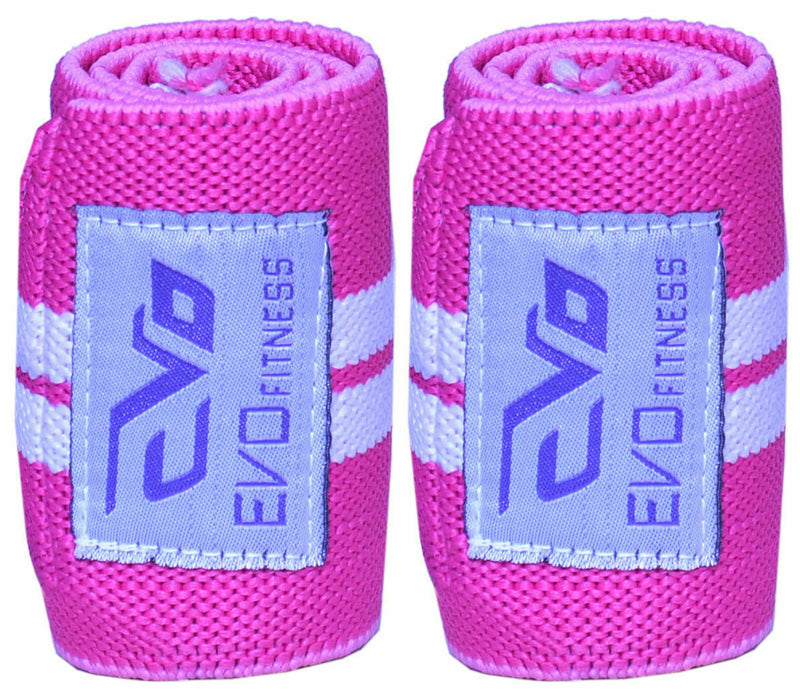 EVO Ladies Weightlifting wrist Support Wraps 18" Gym Straps Elasticated Bandages - EVO Fitness