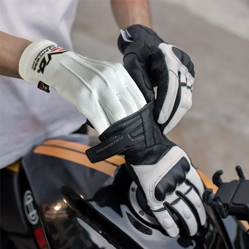 White best sale motorbike gloves