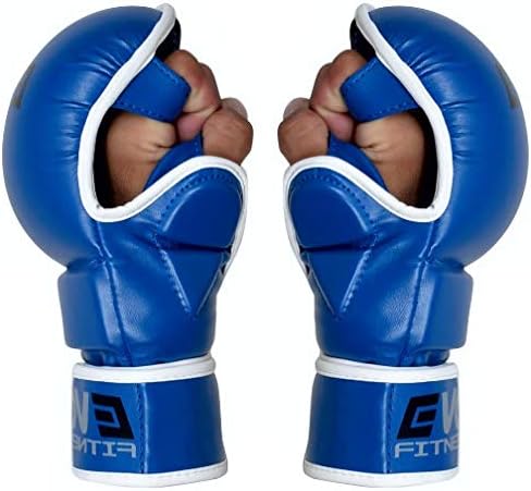 EVO Leather Blue MMA Gloves