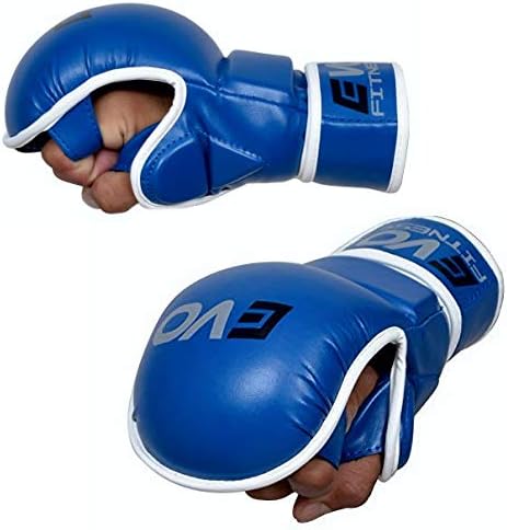 EVO Leather Blue MMA Gloves