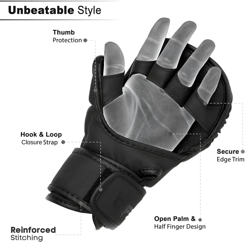 Islero Bull Matte Black MMA Gloves