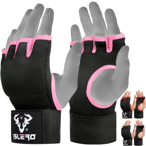 Islero New Gel Gloves Pink boxing 93cm Quick Long wrist straps