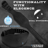 EVO Fitness 6” Matte Black Weight Lifting Belt With 18" Wrist Straps