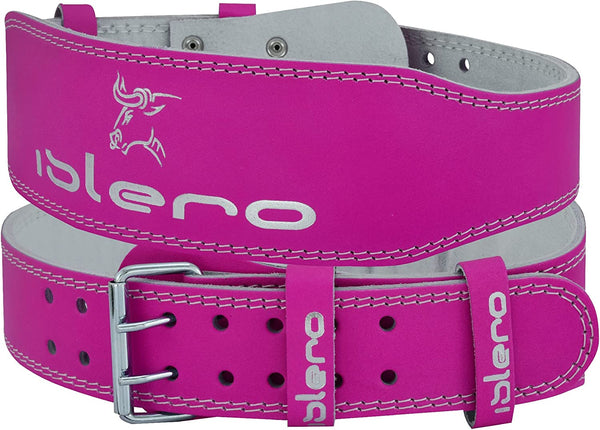 EVO 4" Pink Pure Leather Gym Belts