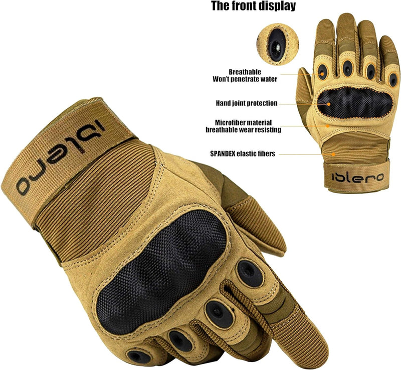 Islero Heavy Duty All Weather Motor Bike Motorcycle ATV Full Finger Brown Gloves