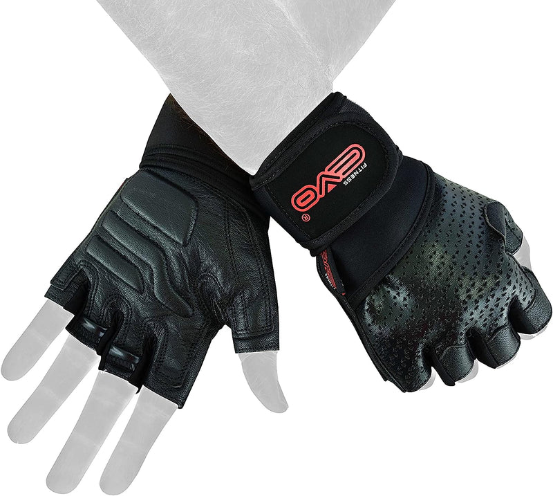 EVO Fitness Black Weight Lifting Gym Gloves