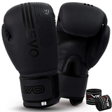 EVO Fitness Predator Series Matte Black Boxing Gloves