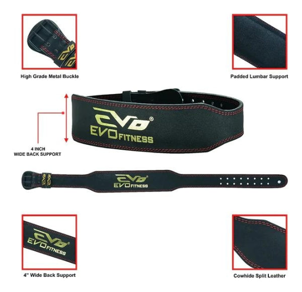 EVO Essential Black Weightlifting Deal - Gym Belt, Gloves, Strap, Arm Blaster - EVO Fitness