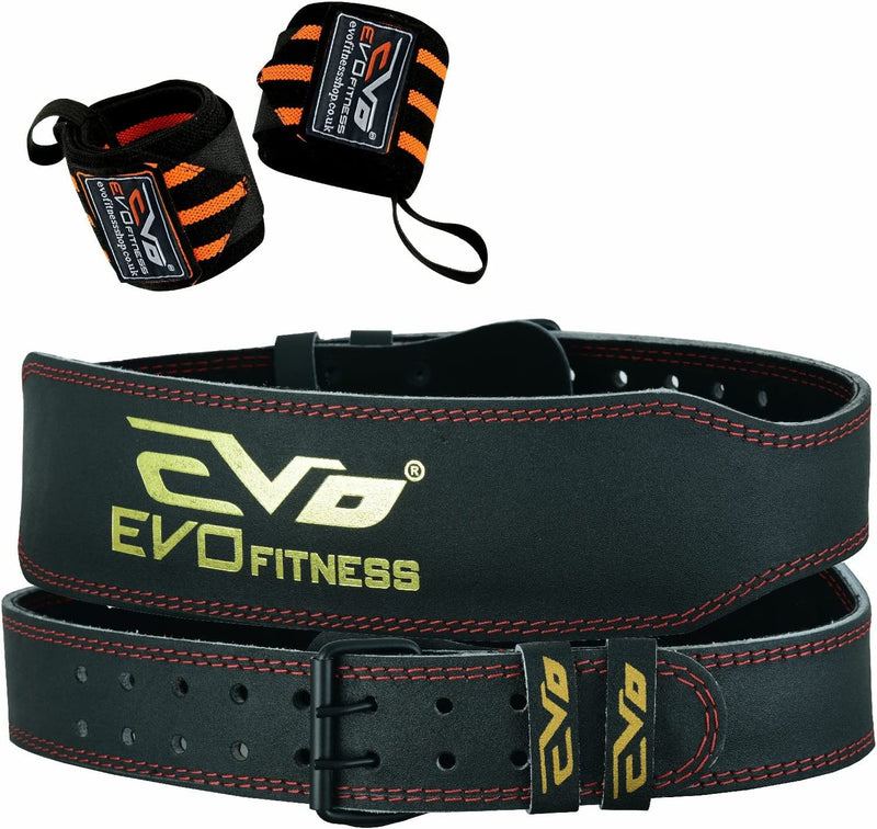 EVO 4" 6" PURE LEATHER GYM BELTS WEIGHTLIFTING BACK SUPPORT STRAP BODYBUILDING W - EVO Fitness