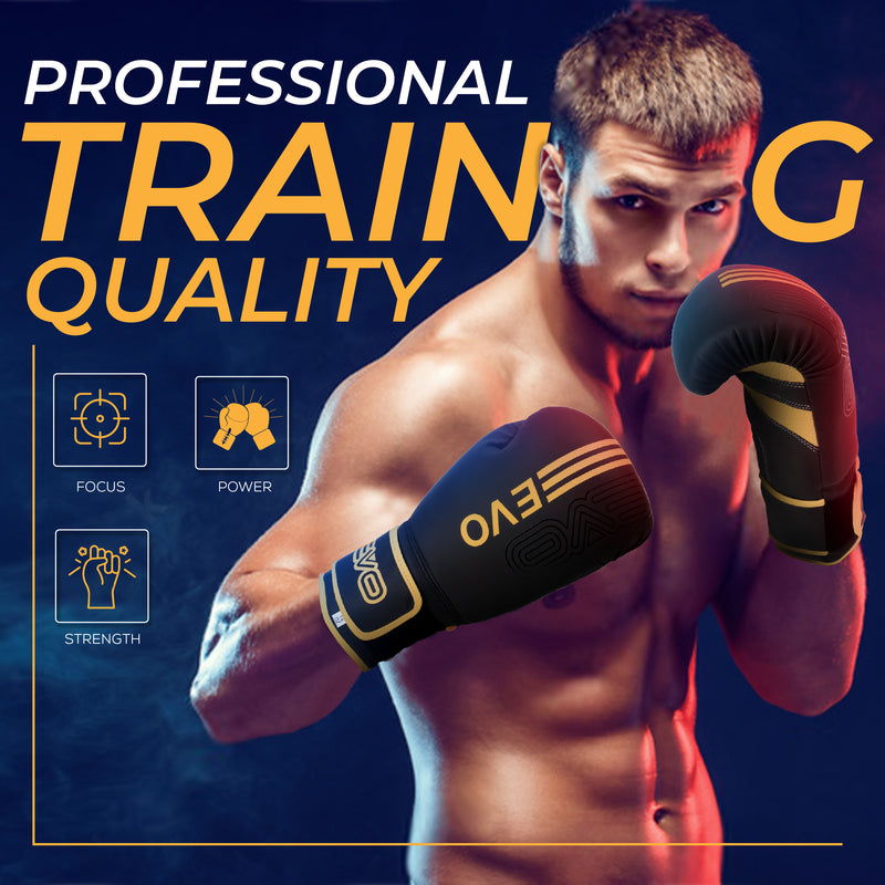 EVO Fitness Golden Boxing Gloves and Focus Pads Deal - EVO Fitness