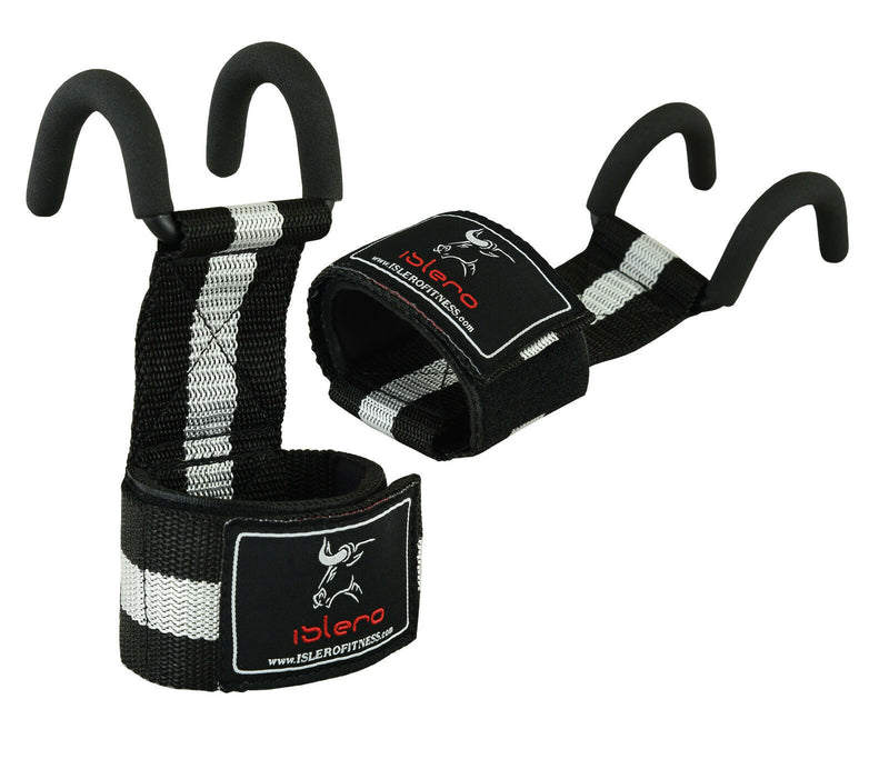 EVO Weight lifting Metallic Hook Gym Straps Neoprene wrist Support Wraps grips - EVO Fitness