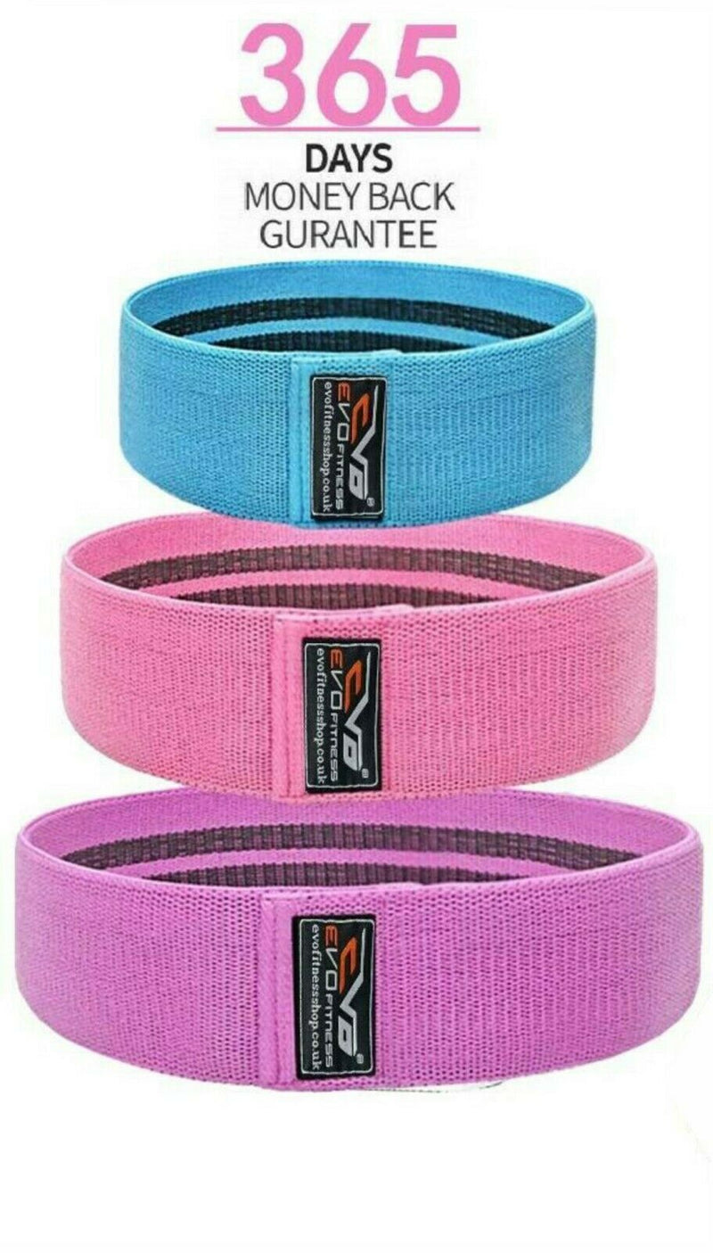 EVO Ladies Fabric Resistance Bands Elastic Exercise & Expanders HIP CIRCLE Glute - EVO Fitness