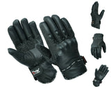 EVO Leather All Weather Waterproof Thermal Motorbike Motorcycle Knuckle Gloves - EVO Fitness