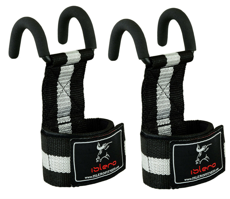 EVO Weight lifting Metallic Hook Gym Straps Neoprene wrist Support Wraps grips - EVO Fitness