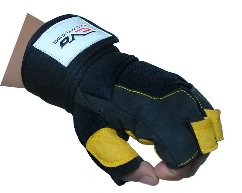 EVO Fitness Gym Gloves Weight lifting Wrist Support Straps,Bodybuilding,Cycling - EVO Fitness