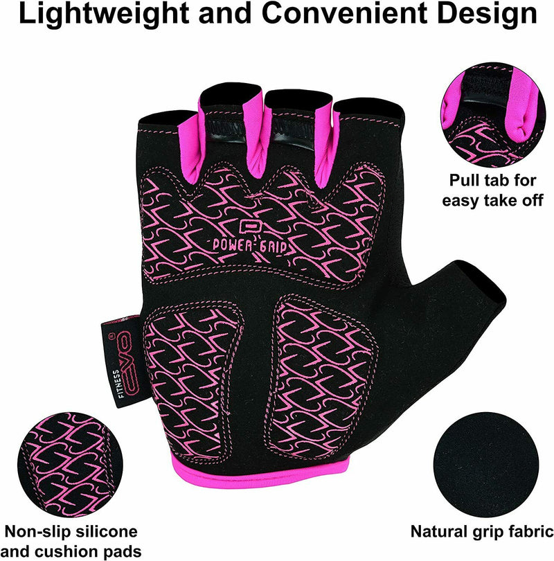 EVO Fitness Women Weight Lifting Gym Gloves Workout Ladies Exercise Cycling - EVO Fitness