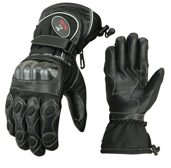 ISLERO thermal Leather Motor bike Motorcycle Gloves Carbon Fiber Knuckle Racing - EVO Fitness