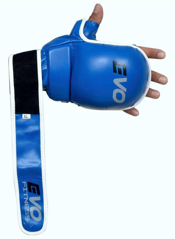 EVO Leather MMA Gloves Boxing Combat Training Grappling Quick Wrap Cage Fighting - EVO Fitness