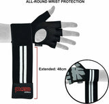 EVO Fitness Weight Lifting Gym Gloves Wrist Wrap Workout Exercise Cycling Strap - EVO Fitness