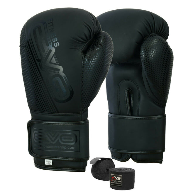 EVO Matte Leather GEL Boxing Gloves - EVO Fitness