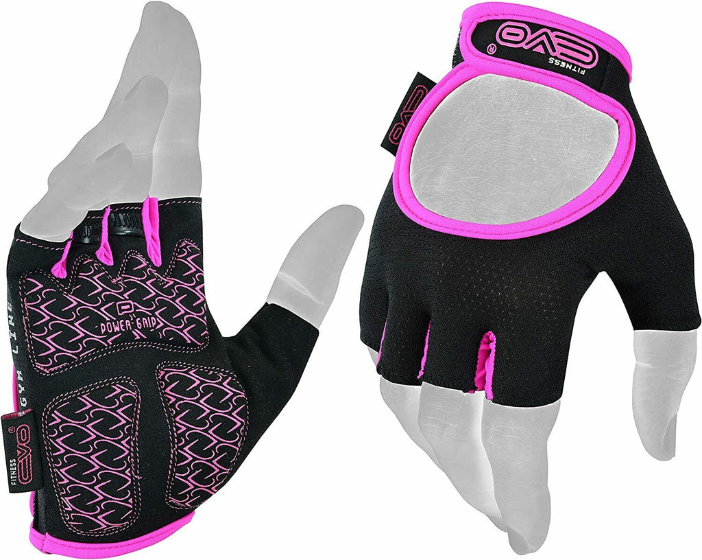 EVO Fitness Pink Weight Lifting Gym Gloves