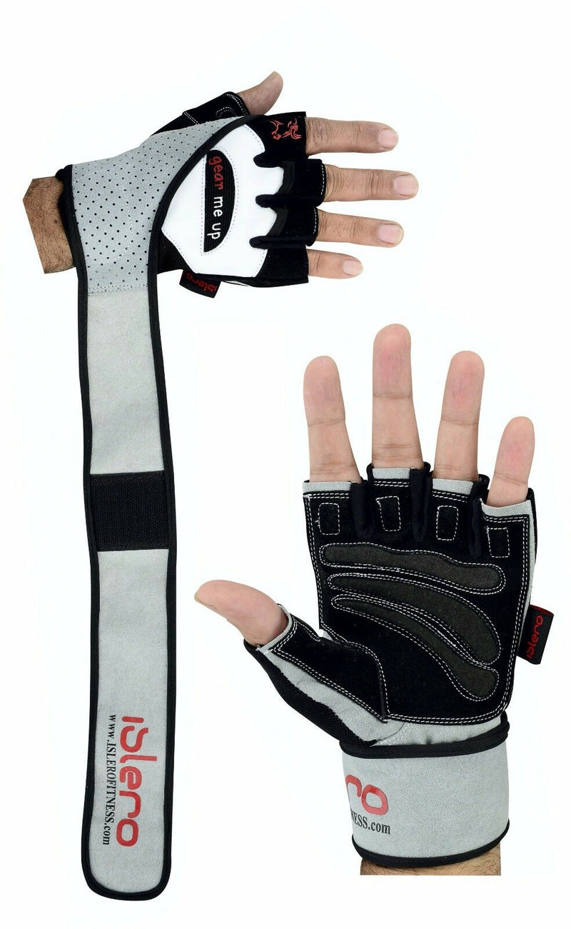 Islero Fitness Weightlifting Gloves Gym Straps GEL Wrist Wrap Cycling wheelchair - EVO Fitness