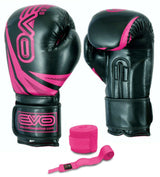 EVO Ladies Pink Maya Leather Boxing Gloves - EVO Fitness
